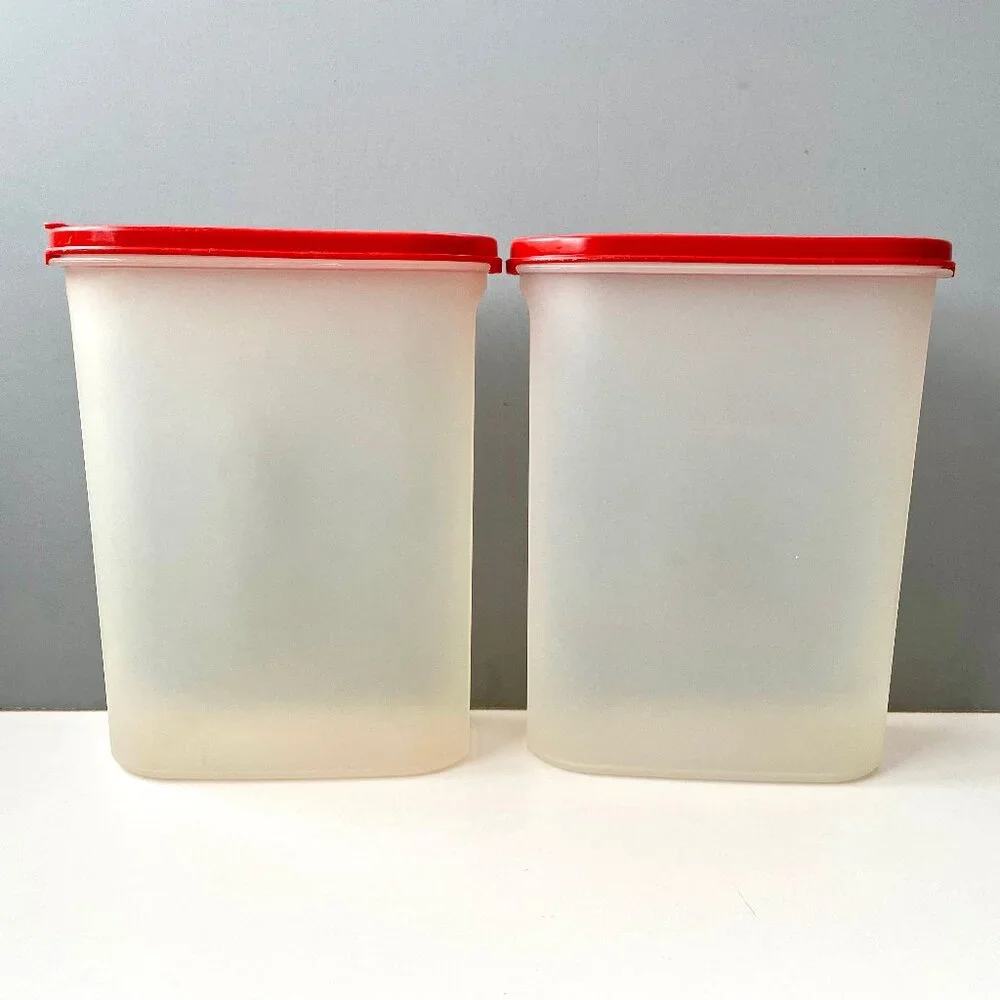 Tupperware 9” Oval #4 Modular Mates 1614 + Red Seal Lids 2 Lot 9.75 c 1616 1618 - Picture 3 of 11